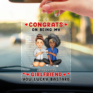 Félicitations pour ton mariage ! Cadeau d'anniversaire amusant pour couples et familles ! Cintre de voiture personnalisé en acrylique