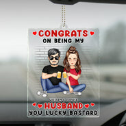 Félicitations pour ton mariage ! Cadeau d'anniversaire amusant pour couples et familles ! Cintre de voiture personnalisé en acrylique