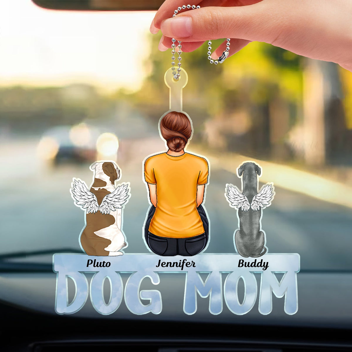 Dog Cat Mom Dad - Gift For Pet Lovers - Personalized Acrylic Car Hange ...