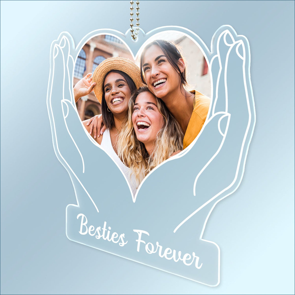 Custom Photo Family - Gift For Mom, Dad, Couples, Sibling, Dog Lovers, Cat Lovers - Personalized Acrylic Car Hanger