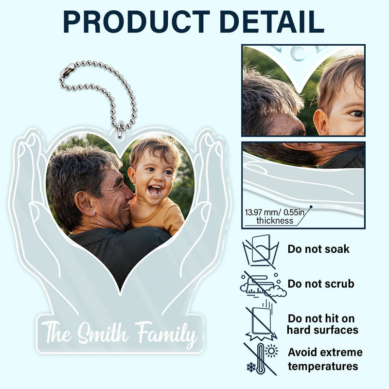 Custom Photo Family - Gift For Mom, Dad, Couples, Sibling, Dog Lovers, Cat Lovers - Personalized Acrylic Car Hanger