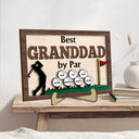 Best Dad By Par - Birthday, Loving Father Gift For Golf Lover, Golfer Papa - Personalized 2-Layered Wooden Plaque With Stand