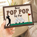 Best Dad By Par - Birthday, Loving Father Gift For Golf Lover, Golfer Papa - Personalized 2-Layered Wooden Plaque With Stand