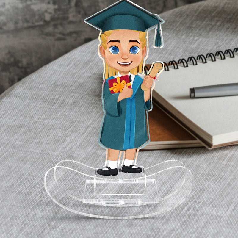 Custom Photo Happy Graduation Kids - Gift For Children, Grandkids - Personalized Acrylic Shaking Stand