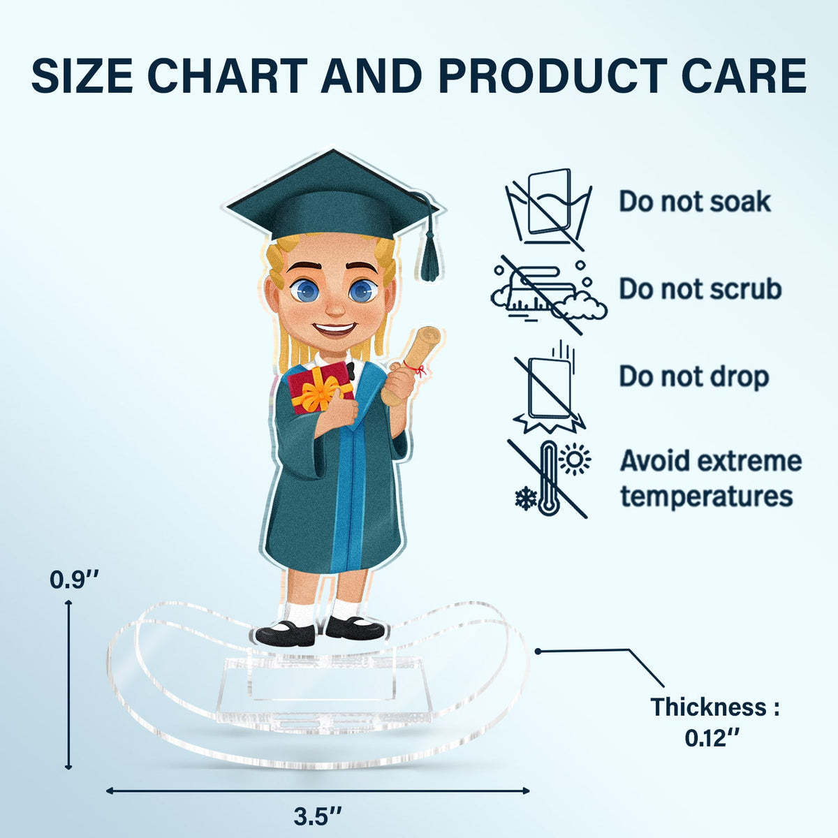 Custom Photo Happy Graduation Kids - Gift For Children, Grandkids - Personalized Acrylic Shaking Stand