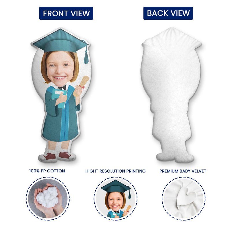 Custom Photo Happy Graduation Kids - Gift For Children, Grandkids - Personalized Custom Shaped Pillow