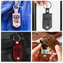 Custom Photo Dear Dad Thank You For Teaching Me - Birthday, Loving Gift For Baseball, Softball Father - Personalized Leather Photo Keychain