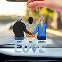 Love Family - Memorial Gift For Family, Friends, Siblings - Personalized Acrylic Car Hanger