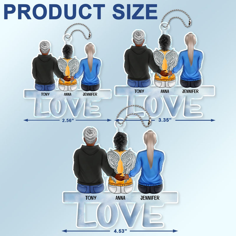 Love Family - Memorial Gift For Family, Friends, Siblings - Personalized Acrylic Car Hanger