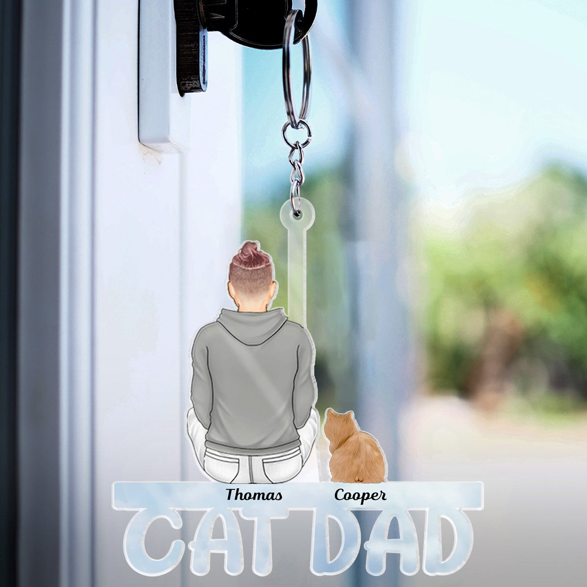 Dog Cat Mom Dad - Gift For Pet Lovers - Personalized Cutout Acrylic Keychain