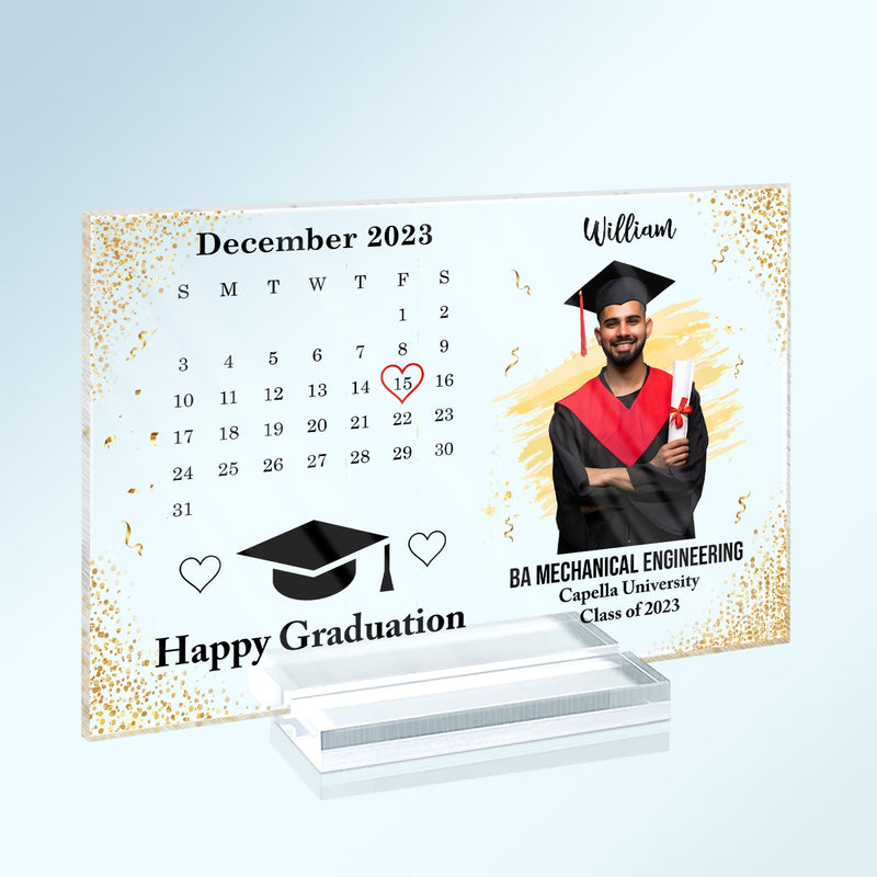 Custom Photo Happy Graduation - Graduation Gift For Friends, Family - Personalized Horizontal Rectangle Acrylic Plaque