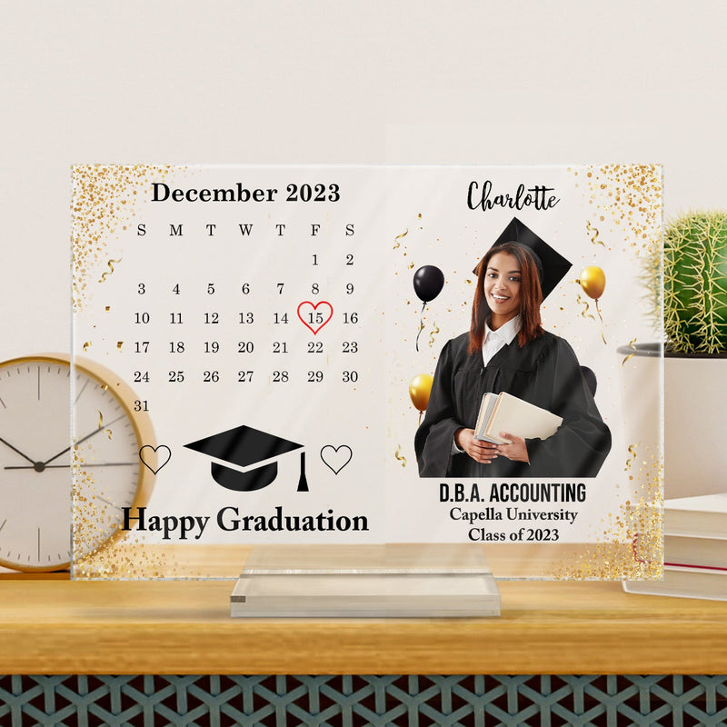 Custom Photo Happy Graduation - Graduation Gift For Friends, Family - Personalized Horizontal Rectangle Acrylic Plaque