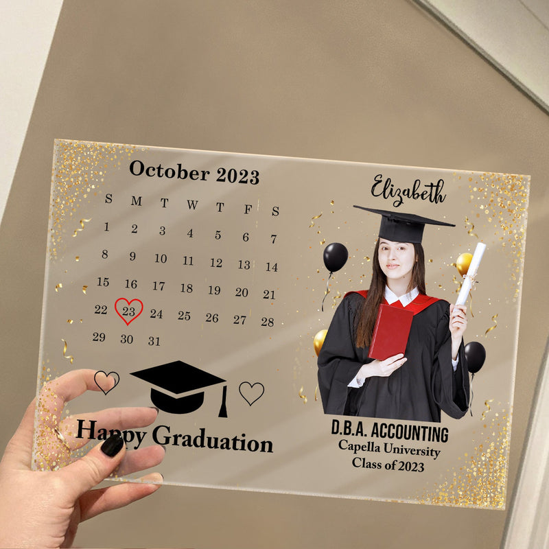 Custom Photo Happy Graduation - Graduation Gift For Friends, Family - Personalized Horizontal Rectangle Acrylic Plaque