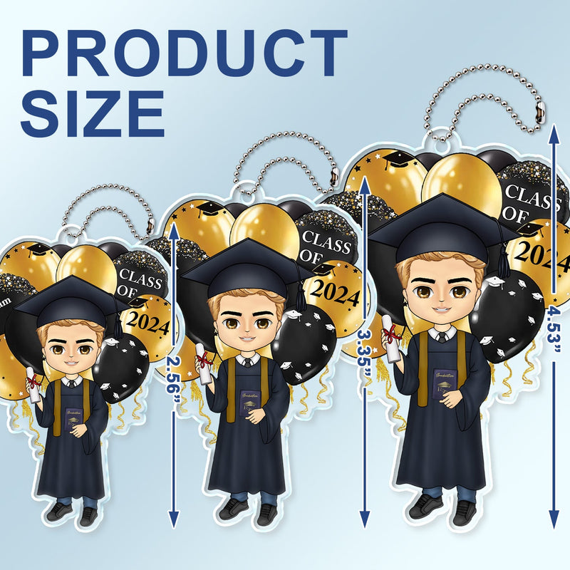 Custom Photo Happy Graduation - Gift For Friends, Children - Personalized Acrylic Car Hanger