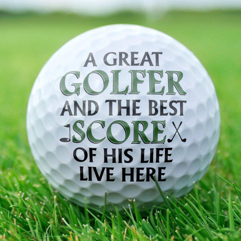 Custom Photo A Great Golfer And The Best Score Of His Life Live Here - Gift For Couples - Personalized Golf Ball
