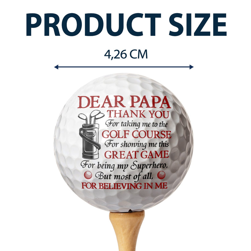 Dear Dad Thank You For Taking Me To The Golf Course - Gift For Father, Golfer - Personalized Golf Ball