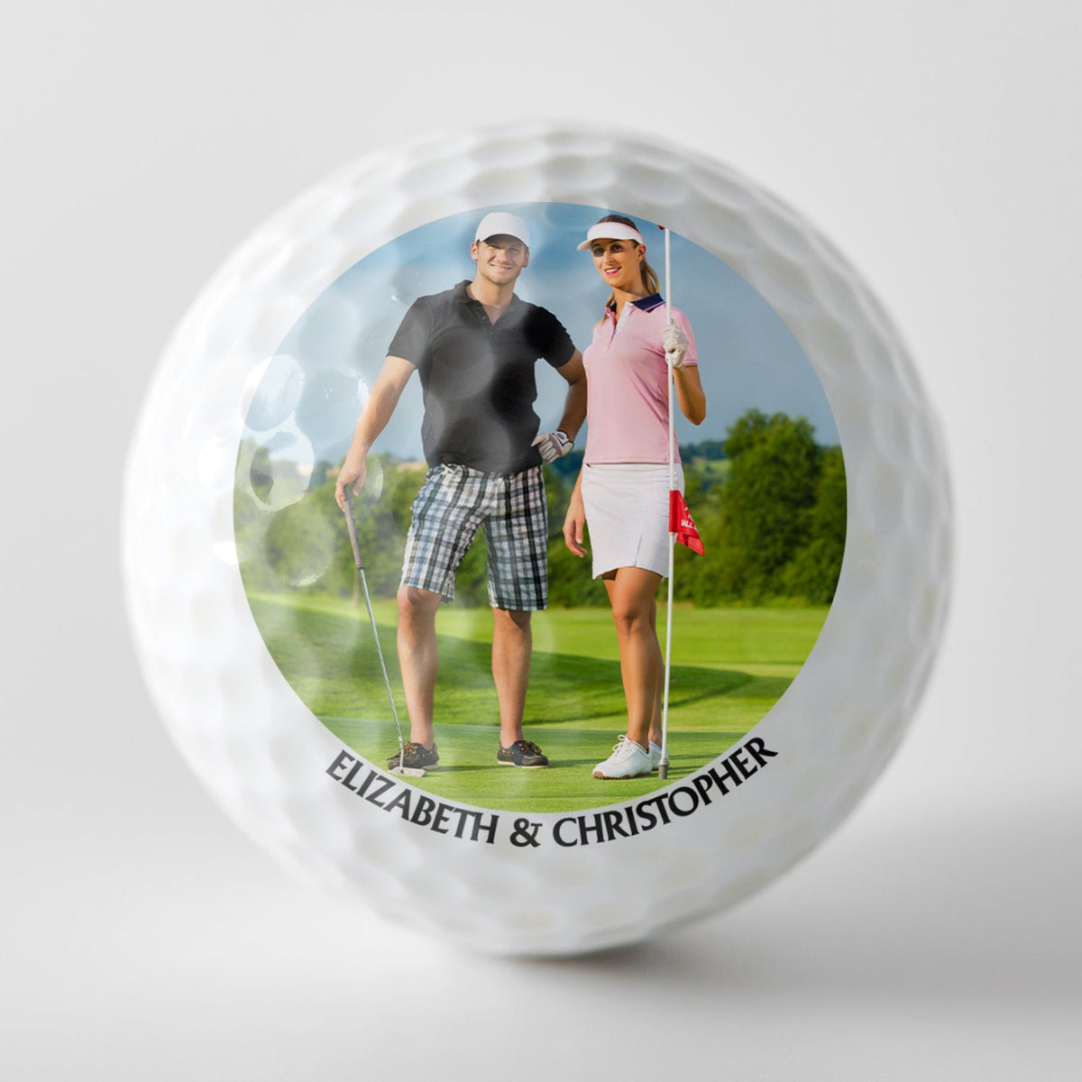 Custom Photo I Love You To The Golf Course And Back - Gift For Couples - Personalized Golf Ball