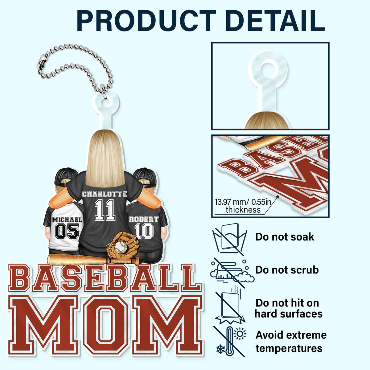 Baseball Softball Mom - Birthday, Loving Gift For Sport Fan, Mom, Mother - Personalized Acrylic Car Hanger