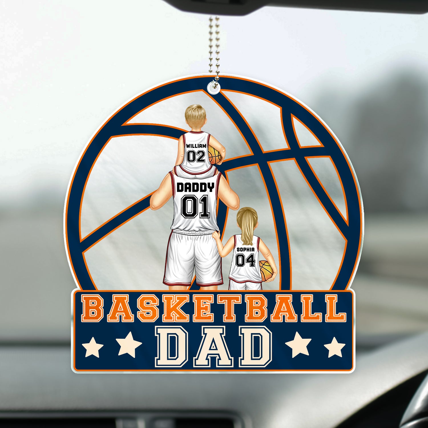 Basketball Dad - Birthday, Loving Gift For Sport Fan, Dad, Father - Personalized Acrylic Car Hanger