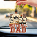 Baseball Softball Dad - Birthday, Loving Gift For Sport Fan, Dad, Father - Personalized Acrylic Car Hanger