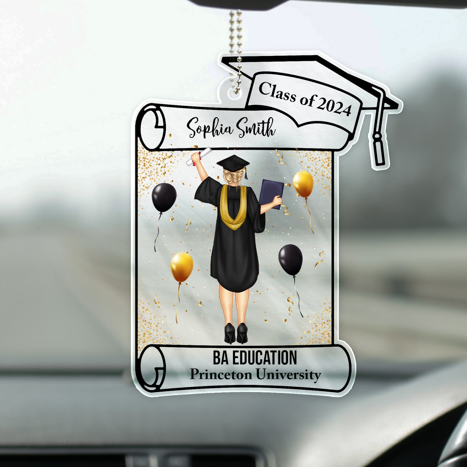 Graduation Appreciation - Graduation Gift For Friends, Family - Personalized Acrylic Car Hanger