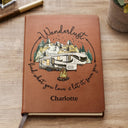 Wanderlust Find What You Love And Let It Save You - Gift For Camping Lovers - Personalized Leather Journal