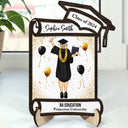 Graduation Appreciation - Graduation Gift For Friends, Family - Personalized 2-Layered Wooden Plaque With Stand