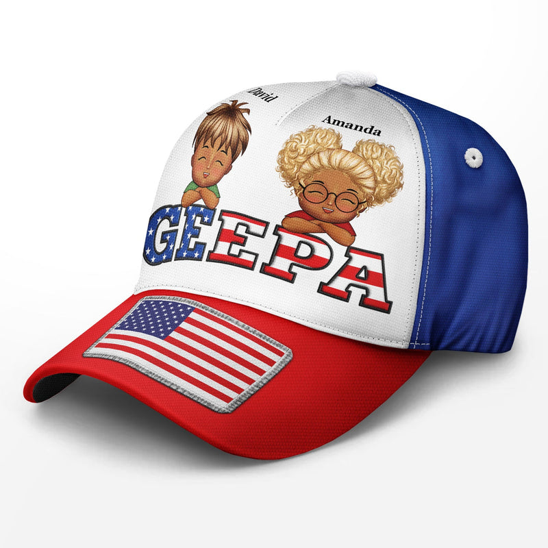 Daddy Papa Stars And Stripes - Gift For Father, Grandpa, Grandfather - Personalized Classic Cap