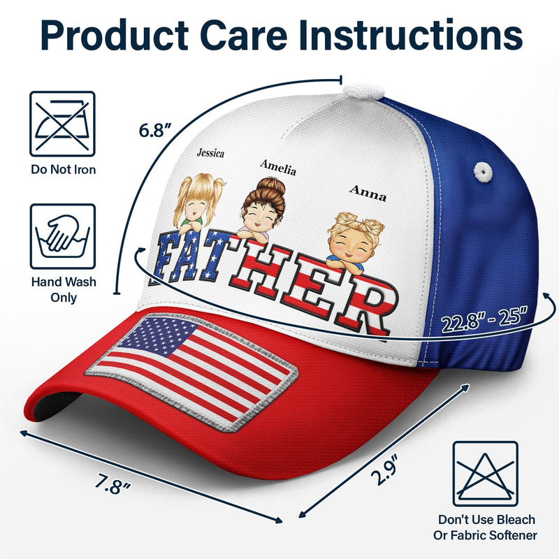 Daddy Papa Stars And Stripes - Gift For Father, Grandpa, Grandfather - Personalized Classic Cap