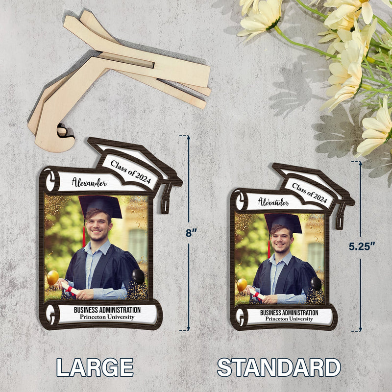 Custom Photo Graduation Appreciation - Graduation Gift For Friends, Family - Personalized 2-Layered Wooden Plaque With Stand