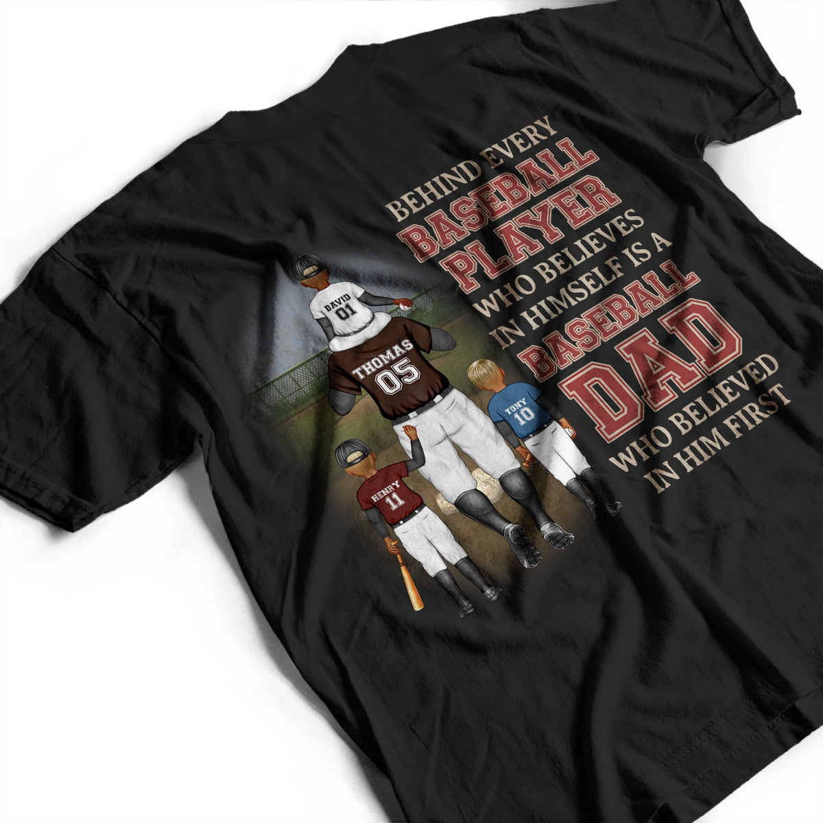 Behind Every Baseball Player - Gift For Father, Sport Fans - Personalized T Shirt