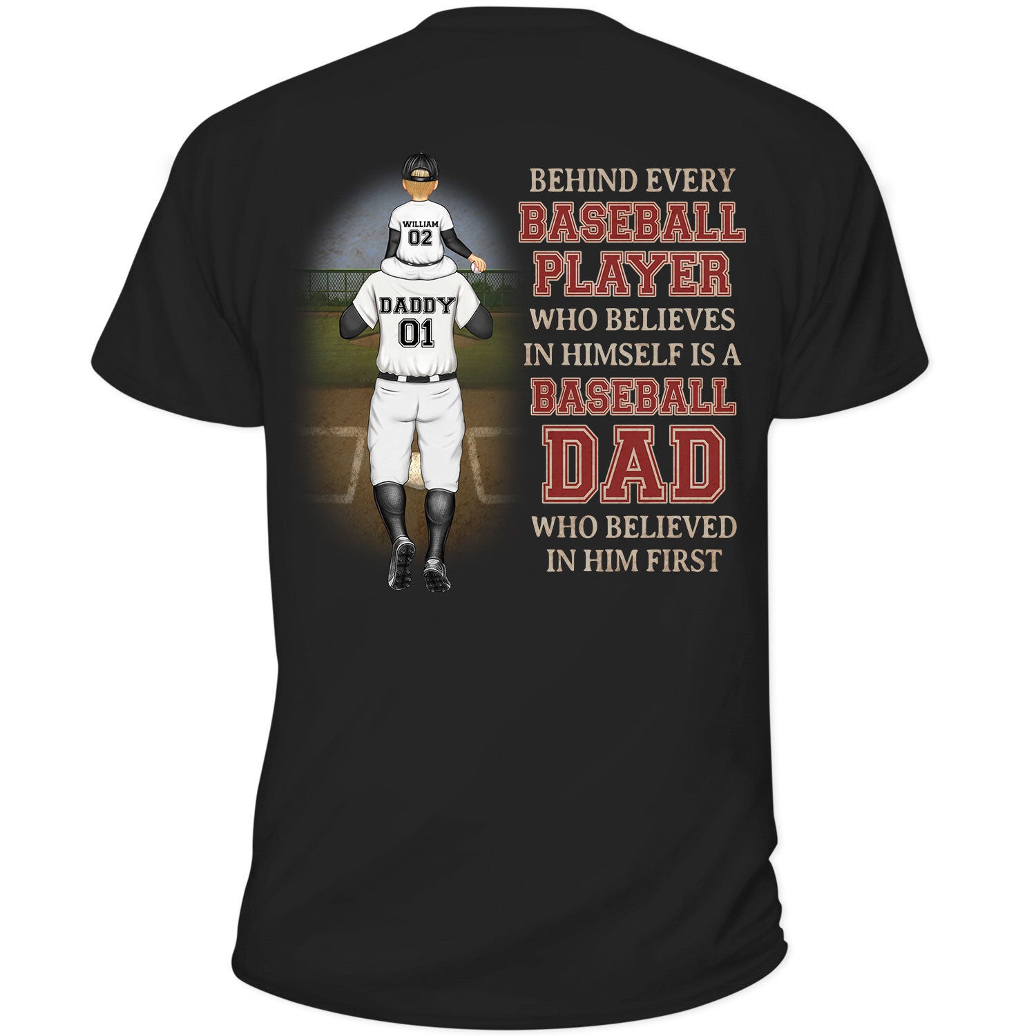 Behind Every Baseball Player - Gift For Father, Sport Fans - Personalized T Shirt