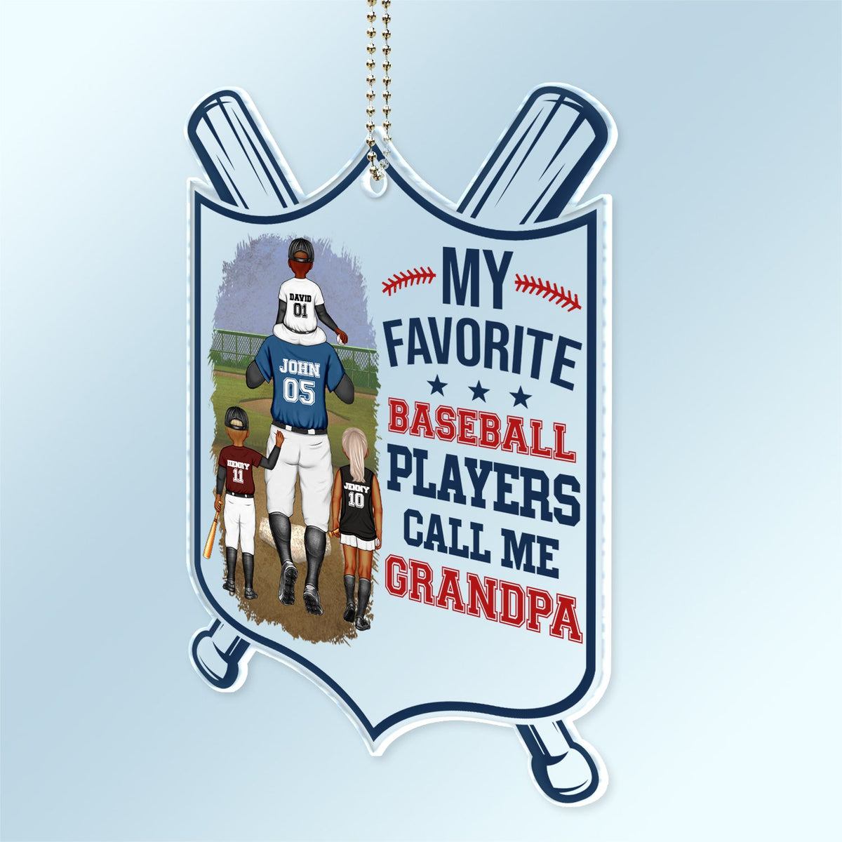 My Favorite Baseball Player Calls Me Dad - Gift For Father, Sport Fans - Personalized Acrylic Car Hanger