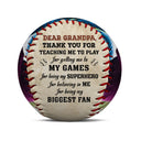 Custom Photo Dear Dad Thank You For Teaching Me - Gift For Dad, Father, Grandpa, Sport Fans - Personalized Baseball, Softball