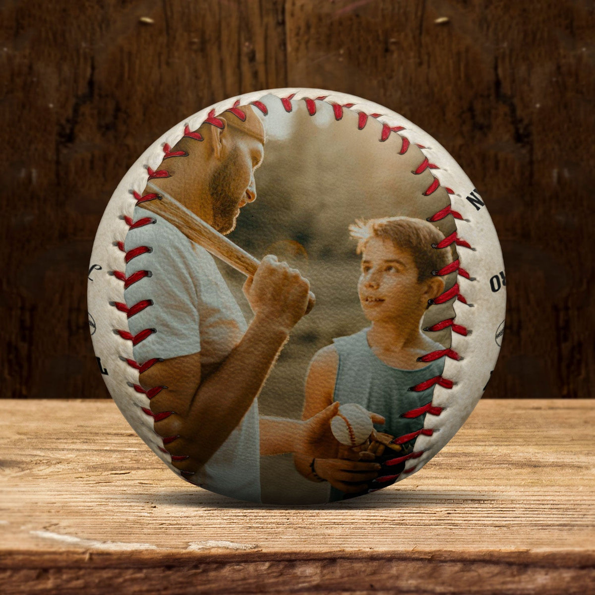 Custom Photo Dear Dad Thank You For Teaching Me - Gift For Dad, Father, Grandpa, Sport Fans - Personalized Baseball, Softball