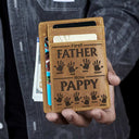 First Dad Now Grandpa Handprints - Personalized Card Wallet