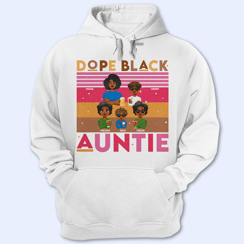 Dope Black Auntie Hot Pink Retro - Personalized T Shirt