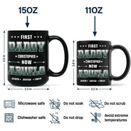 First Dad Now Papa Fir Forest - Personalized Black Mug