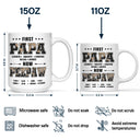 First Dad Now Papa Black World Map - Personalized Mug