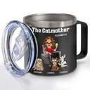 The Catfather Catmother - Personalized 14oz Stainless Steel Tumbler With Handle