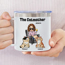 The Catfather Catmother - Personalized 14oz Stainless Steel Tumbler With Handle