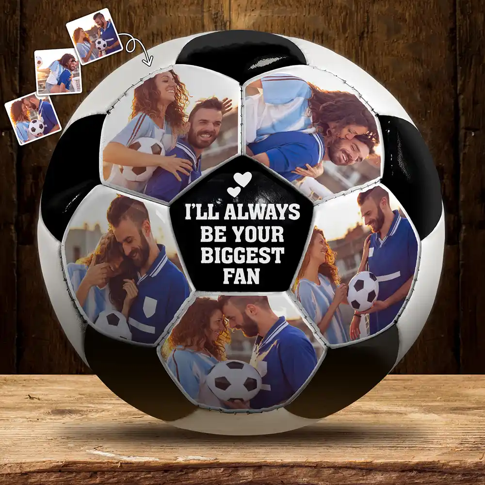 Photo personnalisée « Je serai toujours votre plus grand fan » - Ballon de football personnalisé 