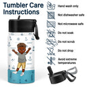 Car Mermaid Unicorn Dinosaur Astronaut Letter Kids - Personalized Kids Water Bottle