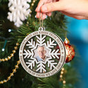 Custom Photo Snowflakes Are Kisses From Heaven Christmas Memorial - Personalized 2-Layered Mix Ornament