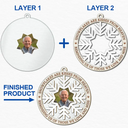 Custom Photo Snowflakes Are Kisses From Heaven Christmas Memorial - Personalized 2-Layered Mix Ornament