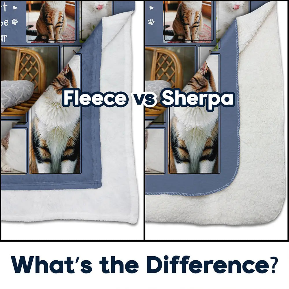 Custom Photo Snuggle This Blanket And Think Of Me Memorial - Personalized Fleece Blanket, Sherpa Blanket
