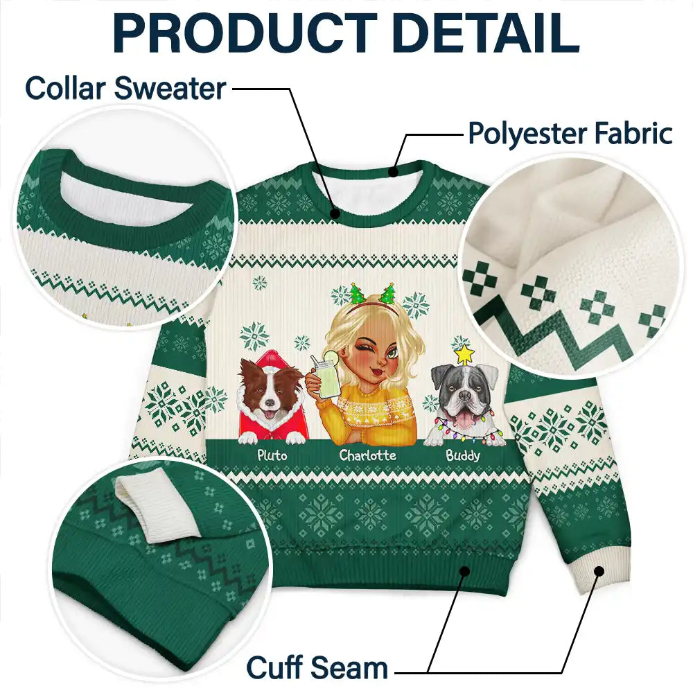 Best Dog Mom Ever Christmas - Personalized Unisex Ugly Sweater