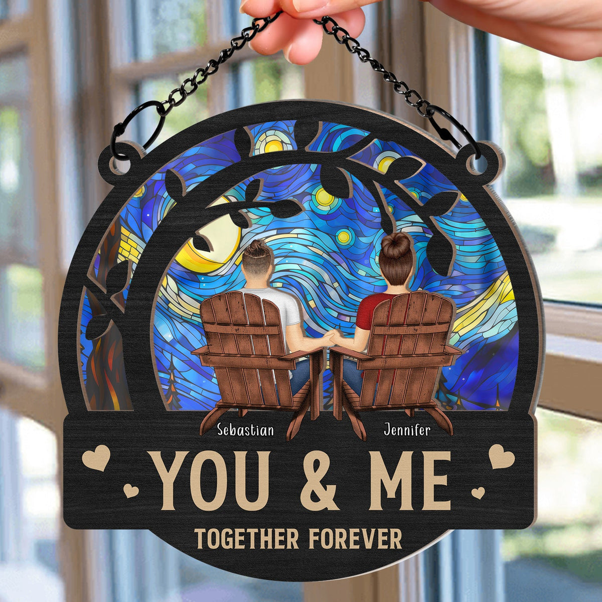 Branch Back Couple You & Me We Got This - Personalized Window Hanging Suncatcher Ornament