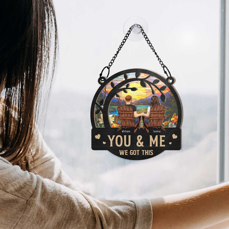 Branch Back Couple You & Me We Got This - Personalized Window Hanging Suncatcher Ornament