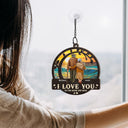 Old Couple From Our First Kiss - Personalized Window Hanging Suncatcher Ornament
